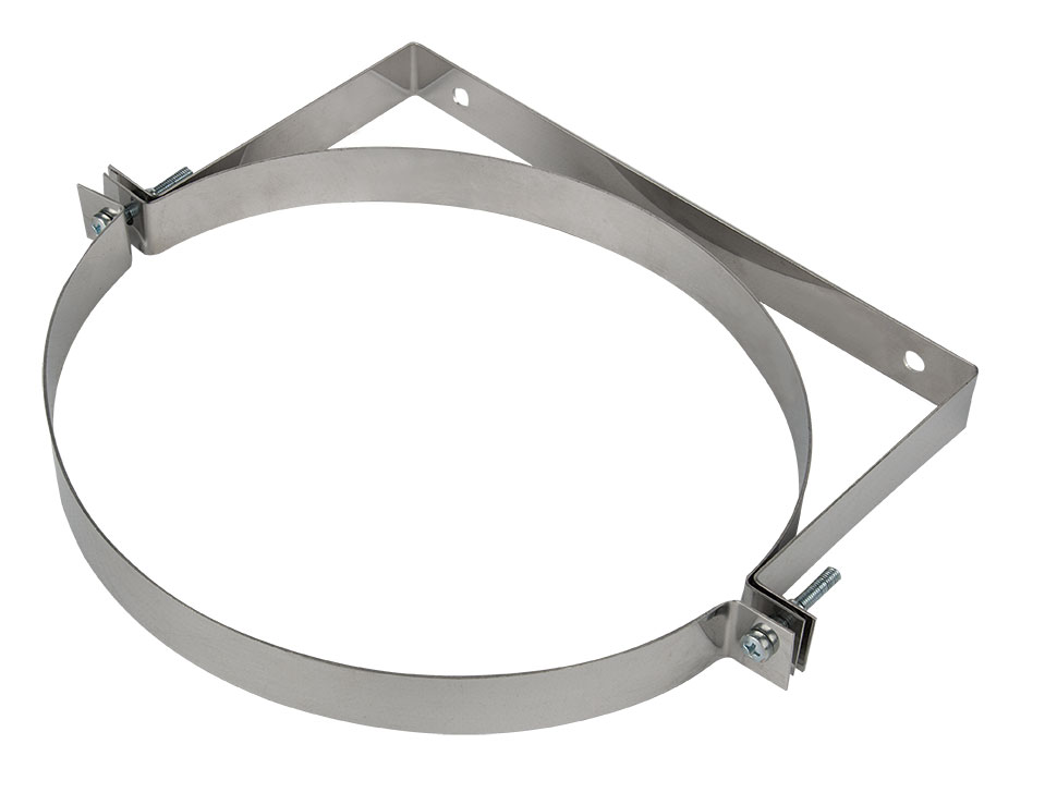 KJ20 Edelstahl Ofenrohr Wandhalter inkl. 2 Schrauben. einwandig Ø150mm
