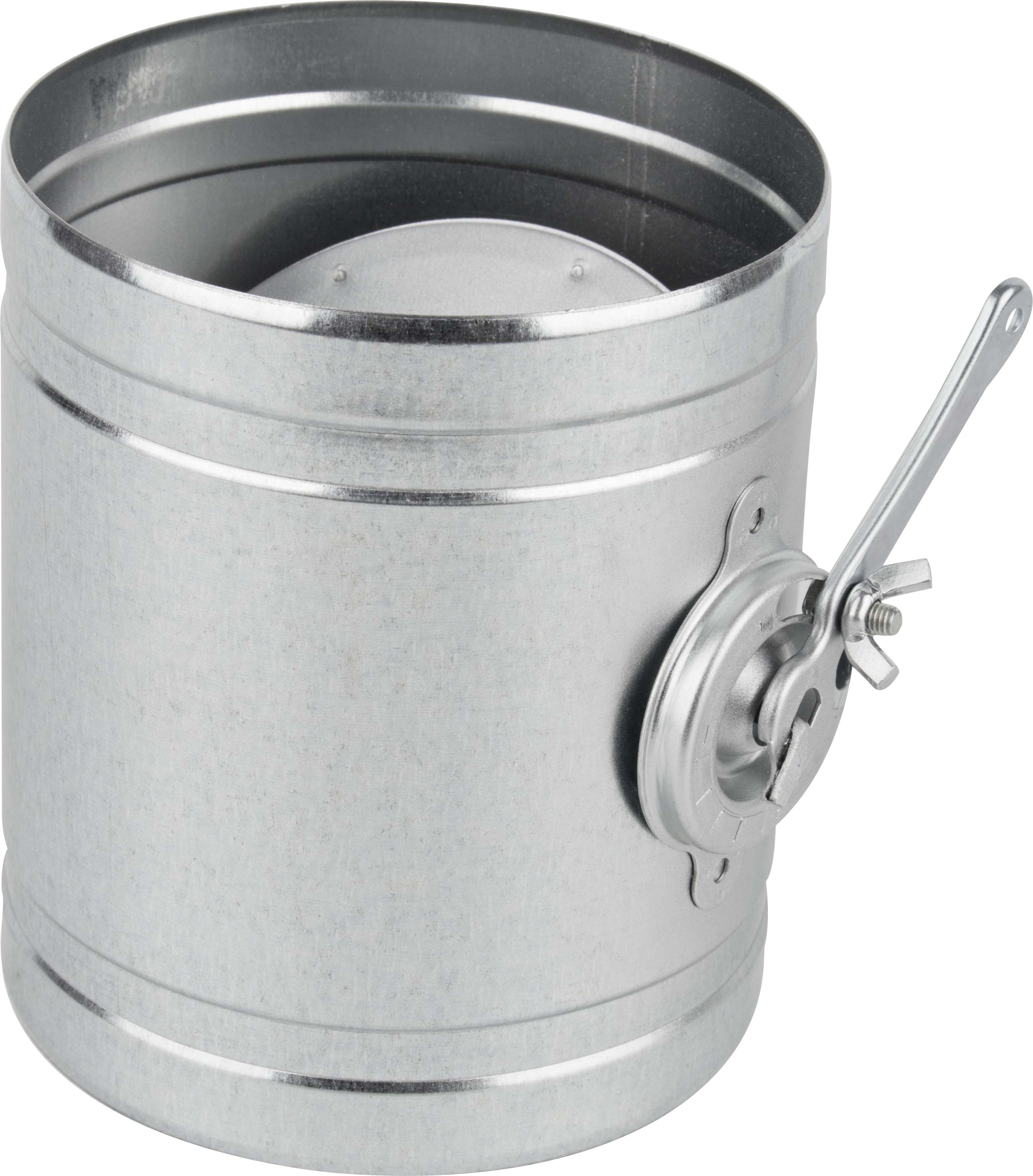 DPO-009-Pic Ofenrohr inkl. Drosselklappe mit Hebel Feueraluminiert 130mm 0.5mm