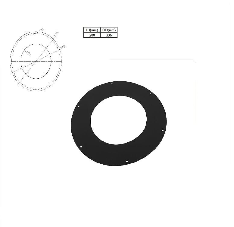 501019-Rosette Wandrosette für Ofenrohre 336/200mm 0,5mm