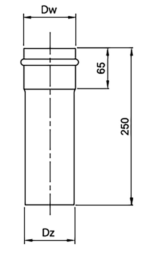 Rauchrohr 250mm für Pelletöfen 80mm