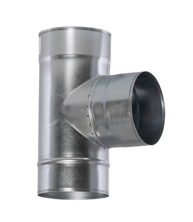 Fumio-T-stuk-gegalvaniseerd-100mm-90 T-Stück 90° Ø120mm Feueraluminiert FAL