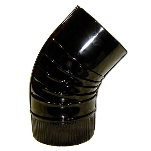 Rohrbogen 45° Schwarz Emailliert 0.6mm (200mm)
