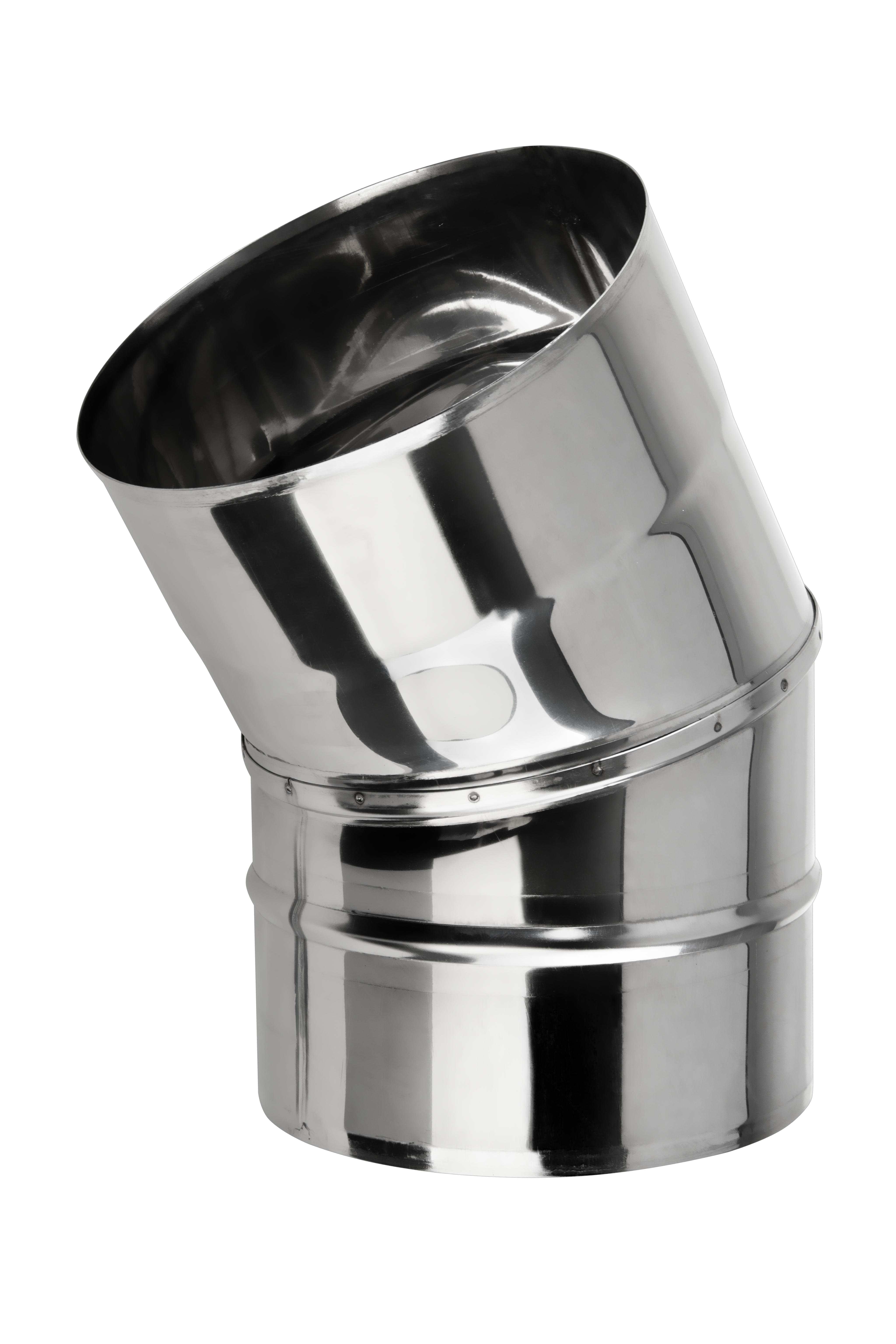 KJ29-Elbow-30-pic Edelstahl Ofenrohr Bogen 30°. einwandig Ø150mm