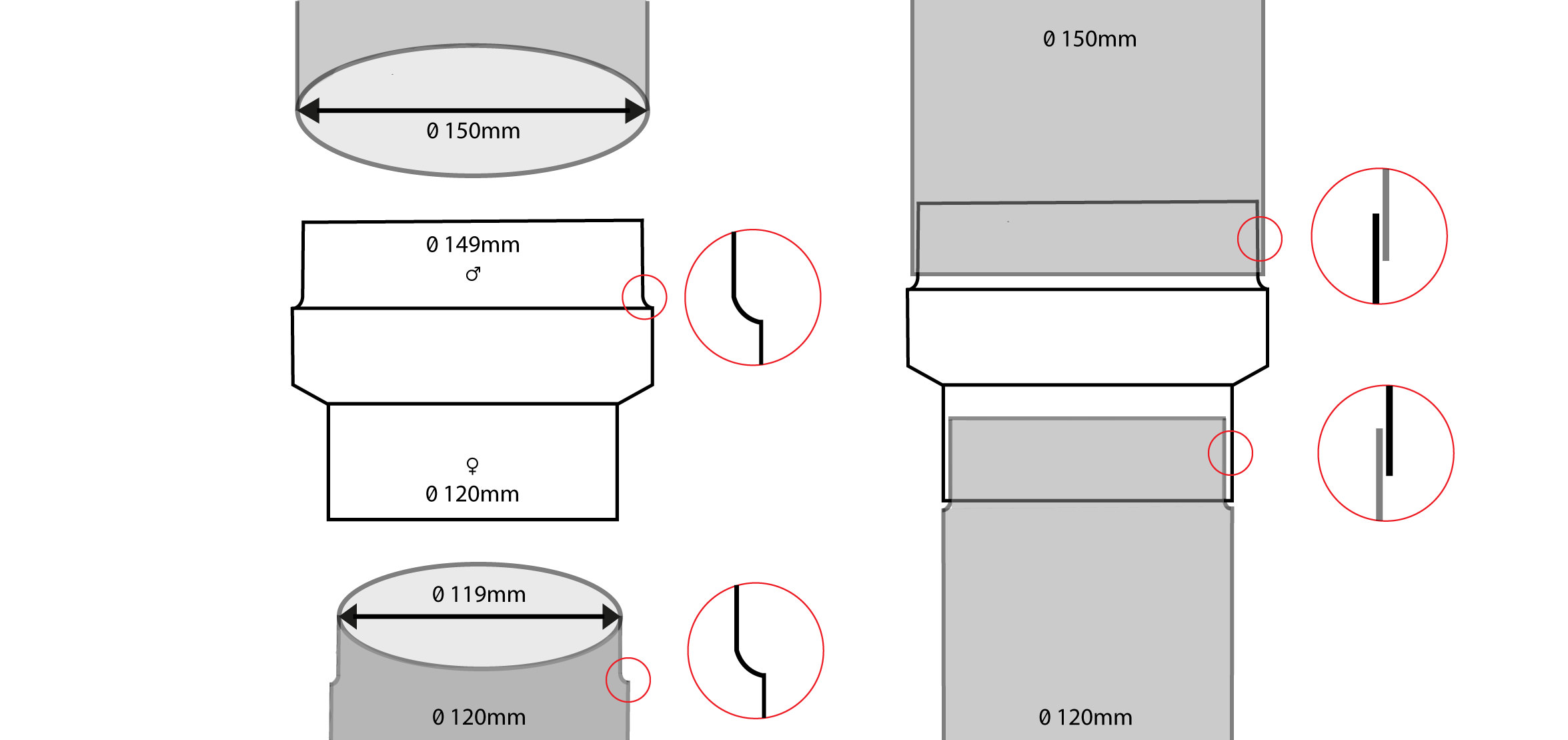 501401-Verloop-150m-120v-2mm-Zwart