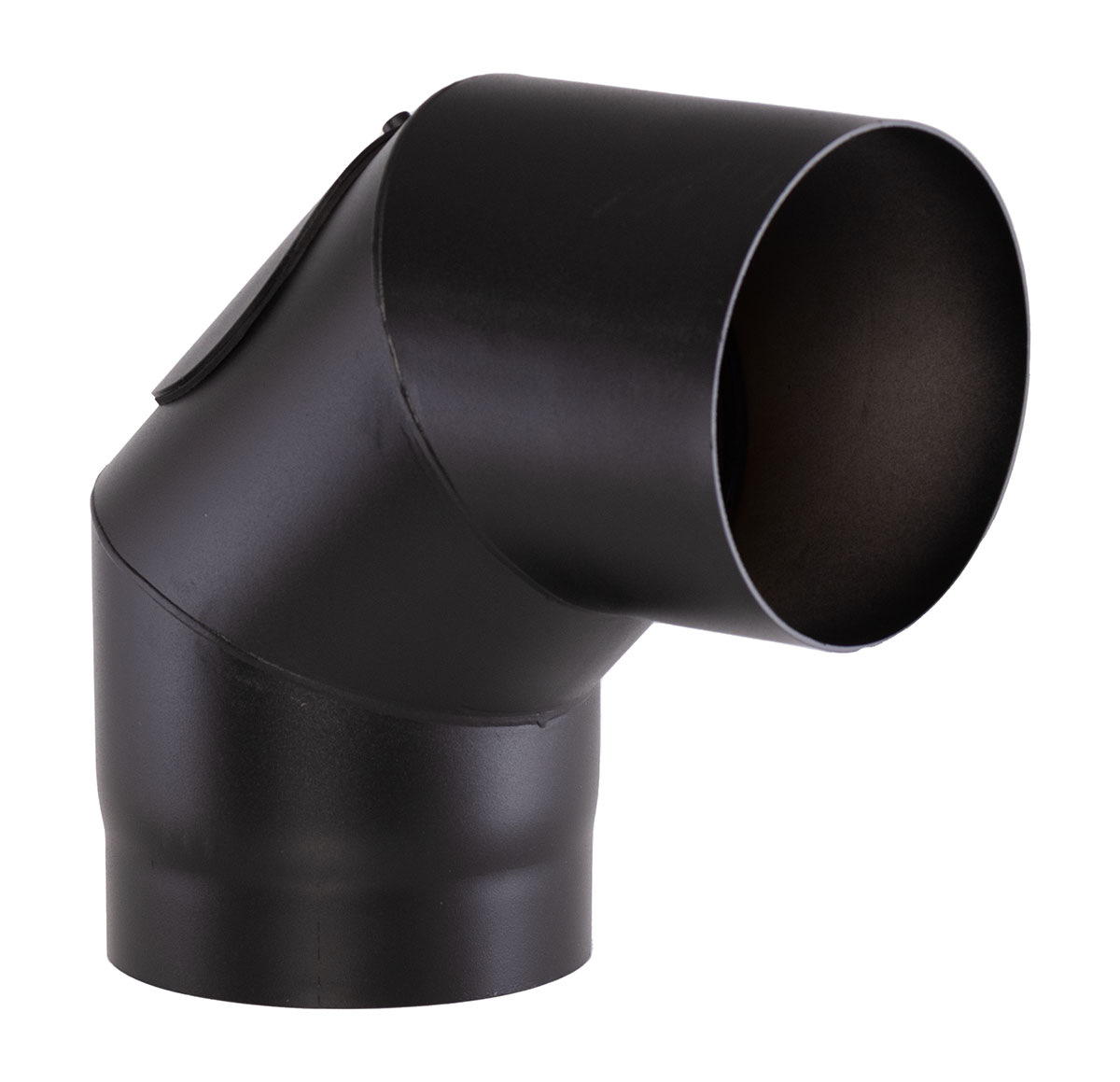 fumio-bocht-90-120-2mm-zwart-met-inspectie-opening Rohrbogen 90° inkl. Revisionsklappe Schwarz 130mm 2,0mm